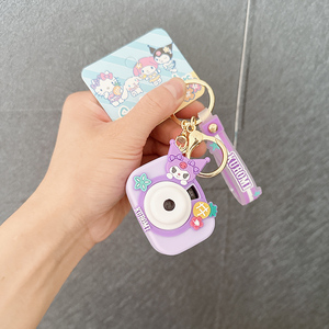 正版三丽鸥投影相机库洛米玉桂狗汽车钥匙扣学生书包挂件精致礼物