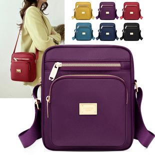 女士单肩斜挎包通勤日常生意包收钱包尼龙布包多层中年妈妈手机包