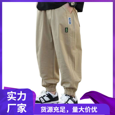 儿童工装裤春秋新款男童裤子宝宝宽松束脚裤中大童休闲裤外穿帅气