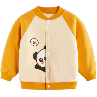 宝宝夹棉加绒女童外套儿童棉服秋冬款男童棒球服保暖棉衣开衫婴儿