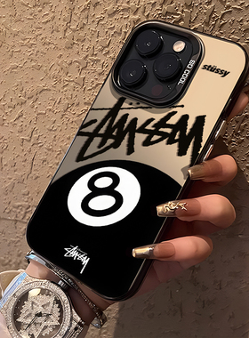 适用iphone16promax手机壳苹果15Pro台球14plus签名13黑八12mini潮牌11新款17高级感xr彩银17max男8超火7周边