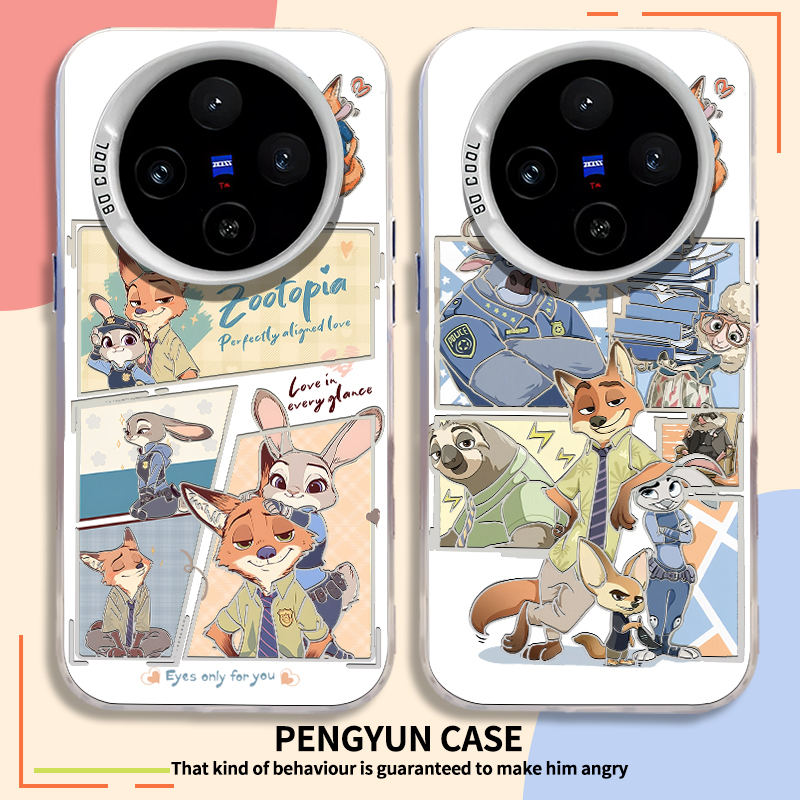 疯狂动物城情侣彩银镂空手机壳