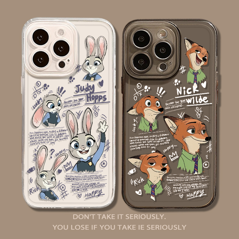 涂鸦朱迪尼克狐狸兔子情侣手机壳