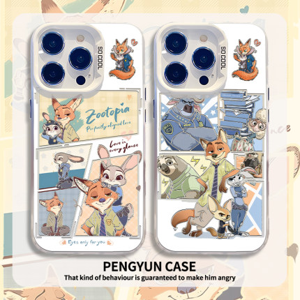 疯狂动物城适用小米14手机壳13ultra红米k70至尊版note12pro镂空15尼克k60朱迪17s狐狸k50兔子k40女k80情侣90