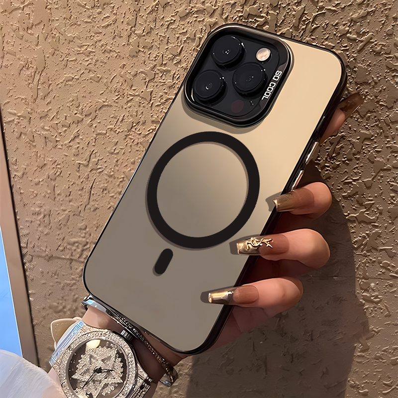 新款磁吸彩银无线充电手机壳