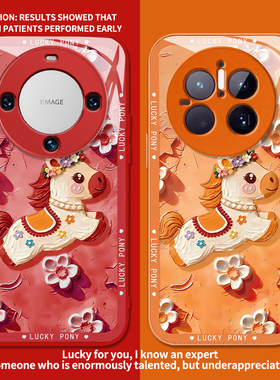 鎏金油画小马适用华为mate80手机壳新款mate80pro高级感80promax新年70pro+马年60红色50本命年40橙色mt30女e