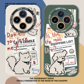 报纸小狗适用vivox200pro手机壳x300猫咪s情侣s20潮牌s19s18新款 x90高级感x80x70x60创意s17超火s16s15男女款