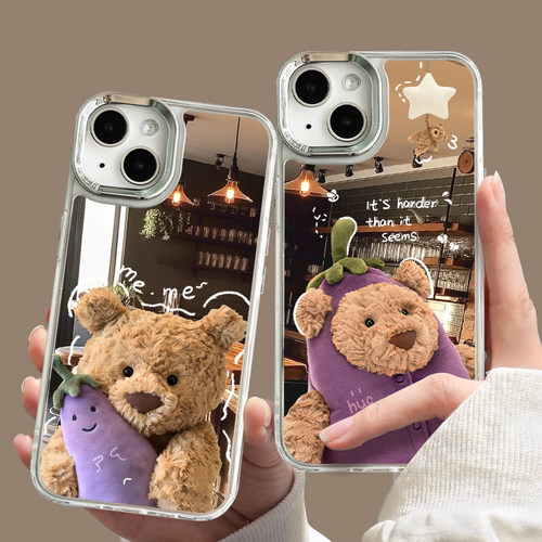 巴塞罗熊jellycat茄子镜面手机壳