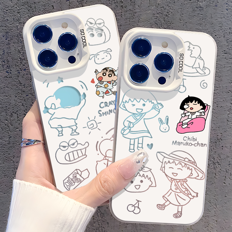 蜡笔小新樱桃小丸子镂空手机壳