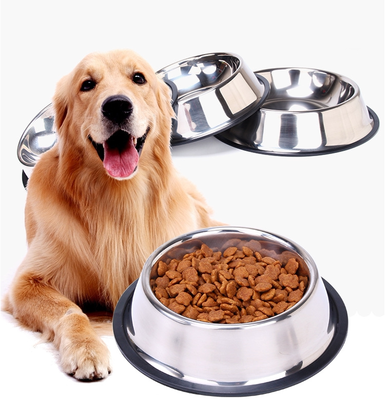 防打翻不锈钢狗碗金毛大号狗狗用品狗大型犬宠物碗狗盆狗食盆饭盆