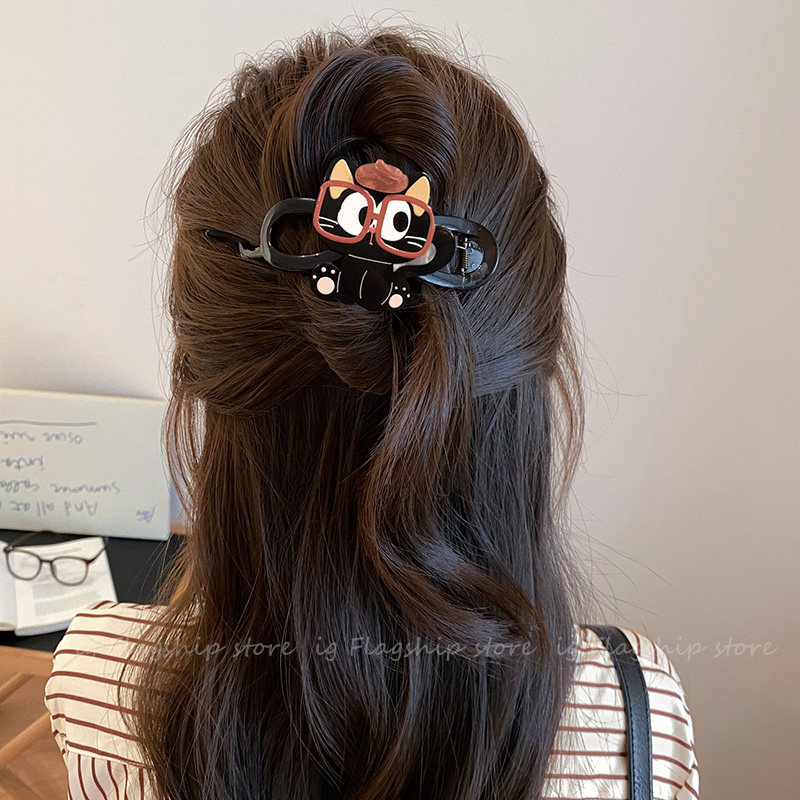 小众设计卡通眼睛猫咪扭扭夹女时尚高级感盘发一字抓夹后脑勺发夹,饰品/流行首饰/时尚饰品新,发饰,淘宝优惠券,粉丝福利购,淘宝优惠卷