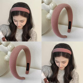 韩版 高颅顶洗脸头箍发卡头饰 复古红色海绵发箍女2026春秋网红新款