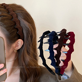 日常外戴丝绒缠绕波浪发箍女2026新款 高级感带齿防滑头箍发卡发饰