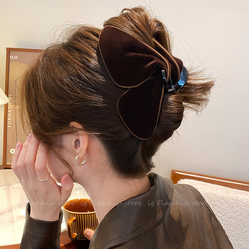 抓夹女丝绒鲨鱼夹2025新款饱满