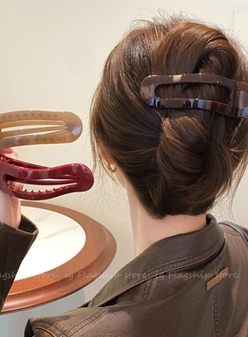 气质简约大号鸭嘴夹女高级感2025新款后脑勺百搭盘发一字夹子头饰