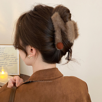 韩系亮彩珠珠Z字形大号抓夹