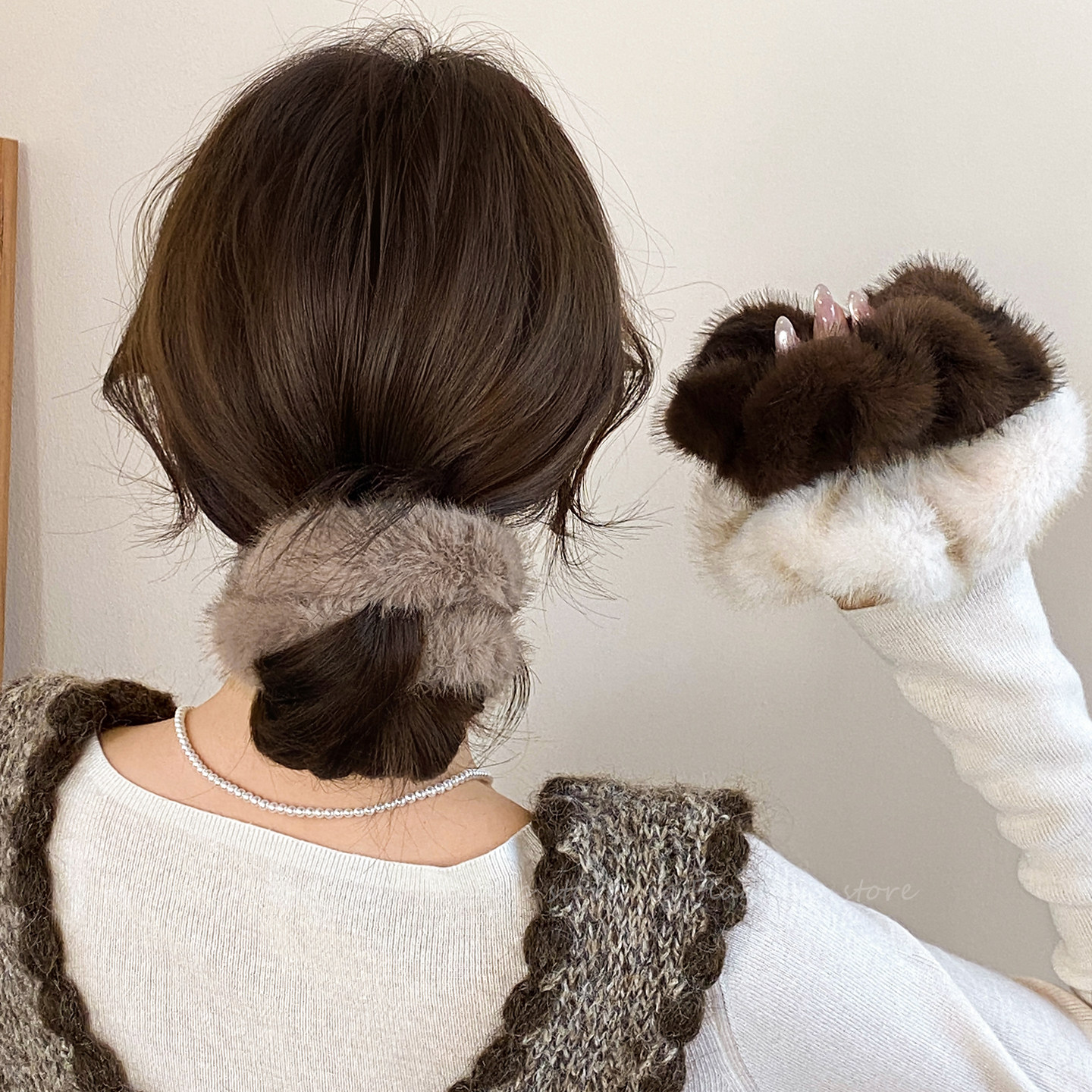 法式仿貂毛毛绒大肠发圈2025新款扎头发绳女秋冬高弹力皮筋发饰,饰品/流行首饰/时尚饰品新,发饰,淘宝优惠券,粉丝福利购,淘宝优惠卷