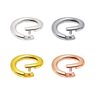 S925纯银圆圈扣活口卡扣银圈开口环狼牙佛牌吊坠挂件扣项链连接扣