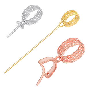 925纯银吊坠扣头镀18K金银扣头吊坠托蜜蜡翡翠玉器佛公夹扣项链扣