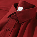 安可拉红!复古纯棉酒红色红色长袖衬衫男女休闲开衫衬衣外套