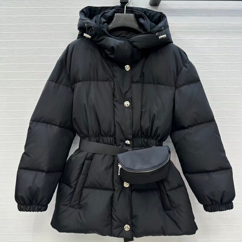 再生尼龙连帽蚂蚁腰包羽绒服