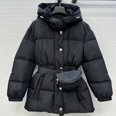 再生尼龙连帽蚂蚁腰包羽绒服