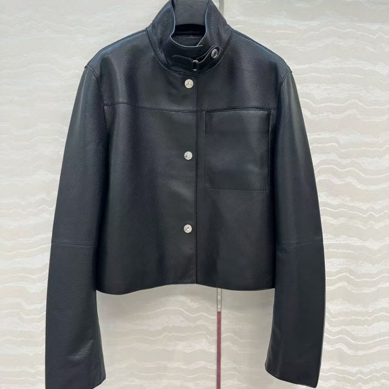 新款定制荔枝纹进口小羊皮纯手工油边立领高腰直筒短款皮衣外套女,女装/女士精品,皮衣,淘宝优惠券,粉丝福利购,淘宝优惠卷