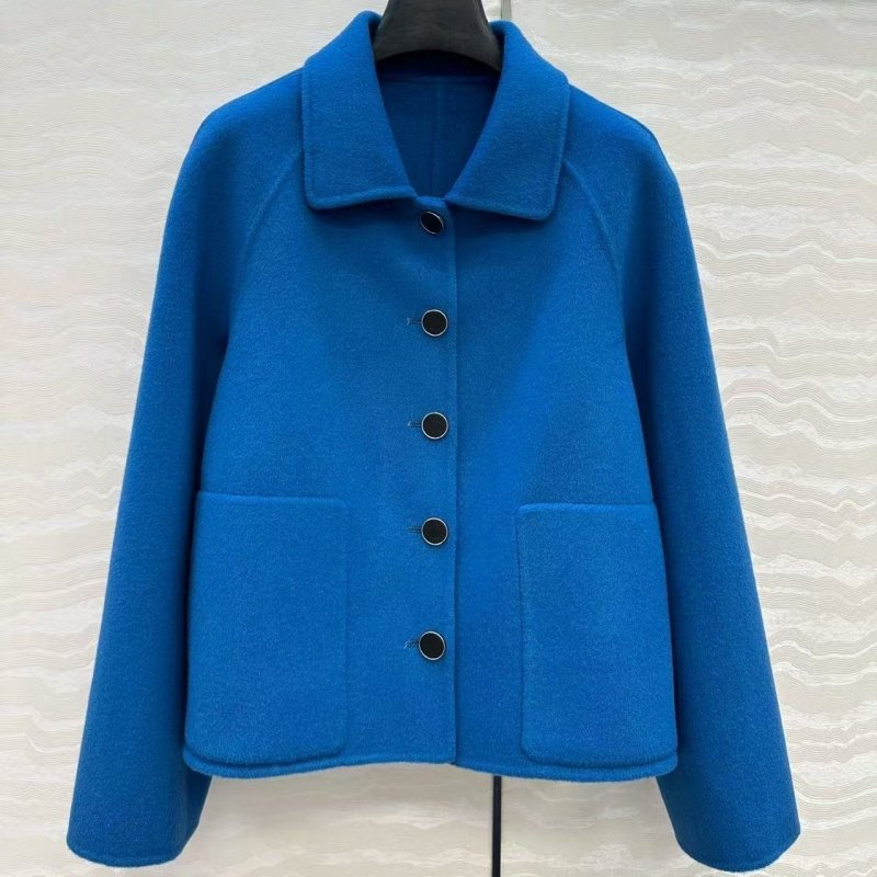 新款单排树脂五金扣双面尼羊绒羊毛混纺高腰宽松短款外套大衣女,女装/女士精品,短外套,淘宝优惠券,粉丝福利购,淘宝优惠卷