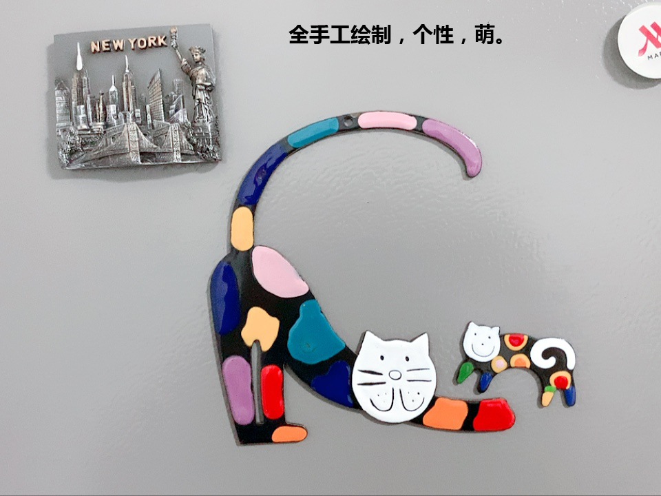 smaltum布拉格diy搪瓷贴冰箱卡通猫手工冰箱贴磁性贴装饰挂件吊饰