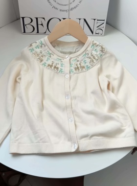 春款上新！90-150码巴家儿童毛衣女童春秋卡通亮片可爱毛衣开衫