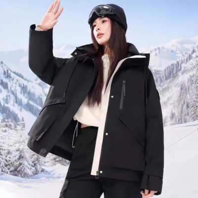 秋冬上新！冰F羽绒服女秋冬工装派克服冲锋衣款羽绒服