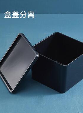 正方形厨房收纳盒子家用养乌龟发黑色冰箱零件调佐料头塑料保鲜盒