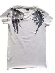 Ifsixwasnine Visual Style Rare Vintage Wings of Godless Print Pattern Short Sleeve T-Shirt