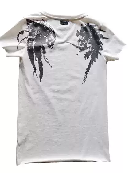 Ifsixwasnine Visual Style Rare Vintage Wings of Godless Print Pattern Short Sleeve T-Shirt