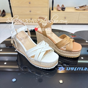 natursun娜冉2026夏季女鞋坡跟一字带舒适休闲露趾凉鞋 N26326802