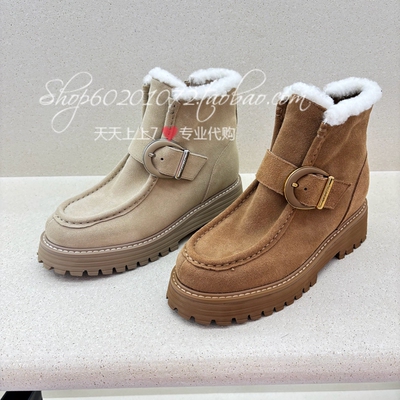 蹀愫2025冬季女靴保暖靴袋鼠鞋