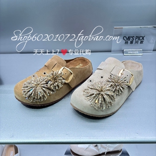 后空拖鞋 Staccato思加图2026春季 EG117 软木鞋 水钻脖肯鞋 女鞋 时尚