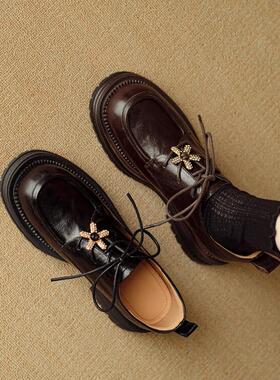 SIX MADDEN2024秋冬季女鞋通勤方头单鞋平跟深口乐福鞋皮鞋SMC361