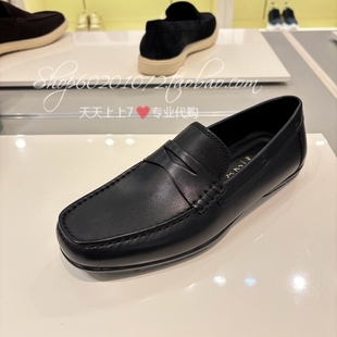 GEOX/杰欧适2025秋季男鞋乐福鞋一脚蹬懒人鞋豆豆鞋男单鞋 U44Q6D