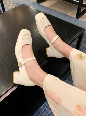 SIX MADDEN2024春季女鞋小香风方头玛丽珍鞋浅口小皮鞋单鞋SMC222