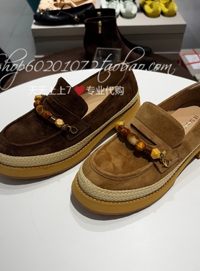 Le saunda莱尔斯丹2025秋季女鞋饰扣厚底舒适乐福鞋单鞋女6T44001