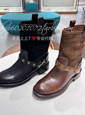 le saunda莱尔斯丹2025冬季女靴烟筒靴厚底切尔西靴女短靴6T37101