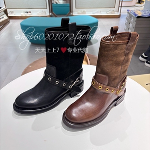 le saunda莱尔斯丹2025冬季女靴烟筒靴厚底切尔西靴女短靴6T37101