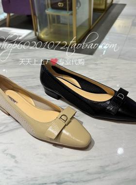 Dissona迪桑娜2025春季女鞋浅口方头平跟蝴蝶结单鞋179973 179960