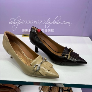 JoyPeace真美诗2024秋季女鞋优雅法式尖头通勤细高跟鞋单鞋 YUW34