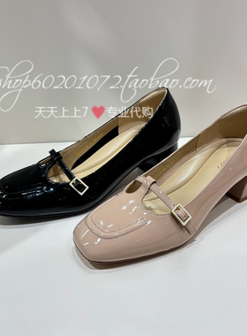 tigrisso蹀愫2026春季女鞋丁字带方头粗跟玛丽珍鞋单鞋T76117A-05