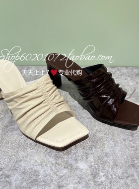 莎莎苏2026夏季女鞋专柜正品法式高跟凉拖鞋一脚蹬拖鞋Z76312A-14