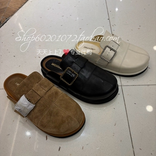 迪桑娜2025春季女鞋包头拖鞋外穿厚底勃肯鞋255871 255860 255877