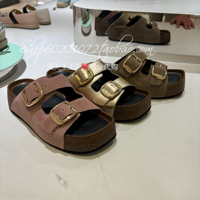 一字带厚底凉拖鞋Staccato手工