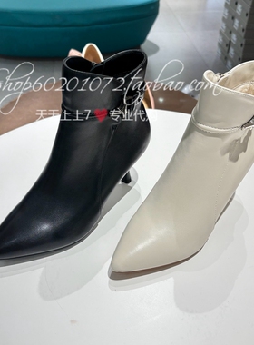 Lesaunda莱尔斯丹2025冬季女鞋通勤尖头绒里女短靴时装靴6T71606V